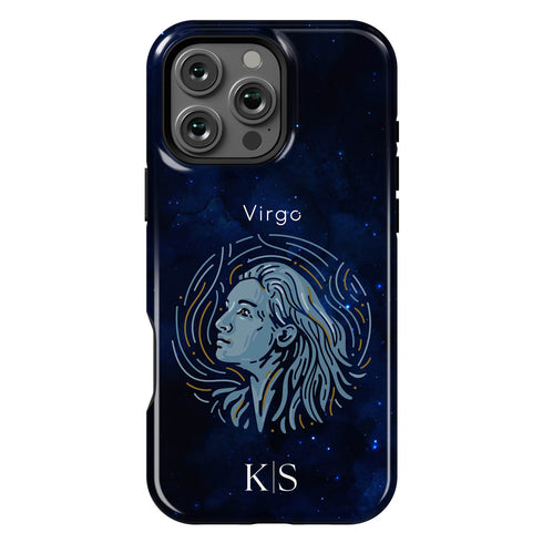 Personalized Blue Zodiac Horoscope Sign iPhone Case